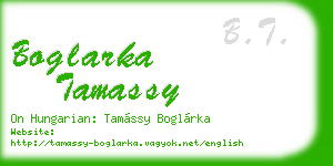 boglarka tamassy business card