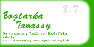 boglarka tamassy business card
